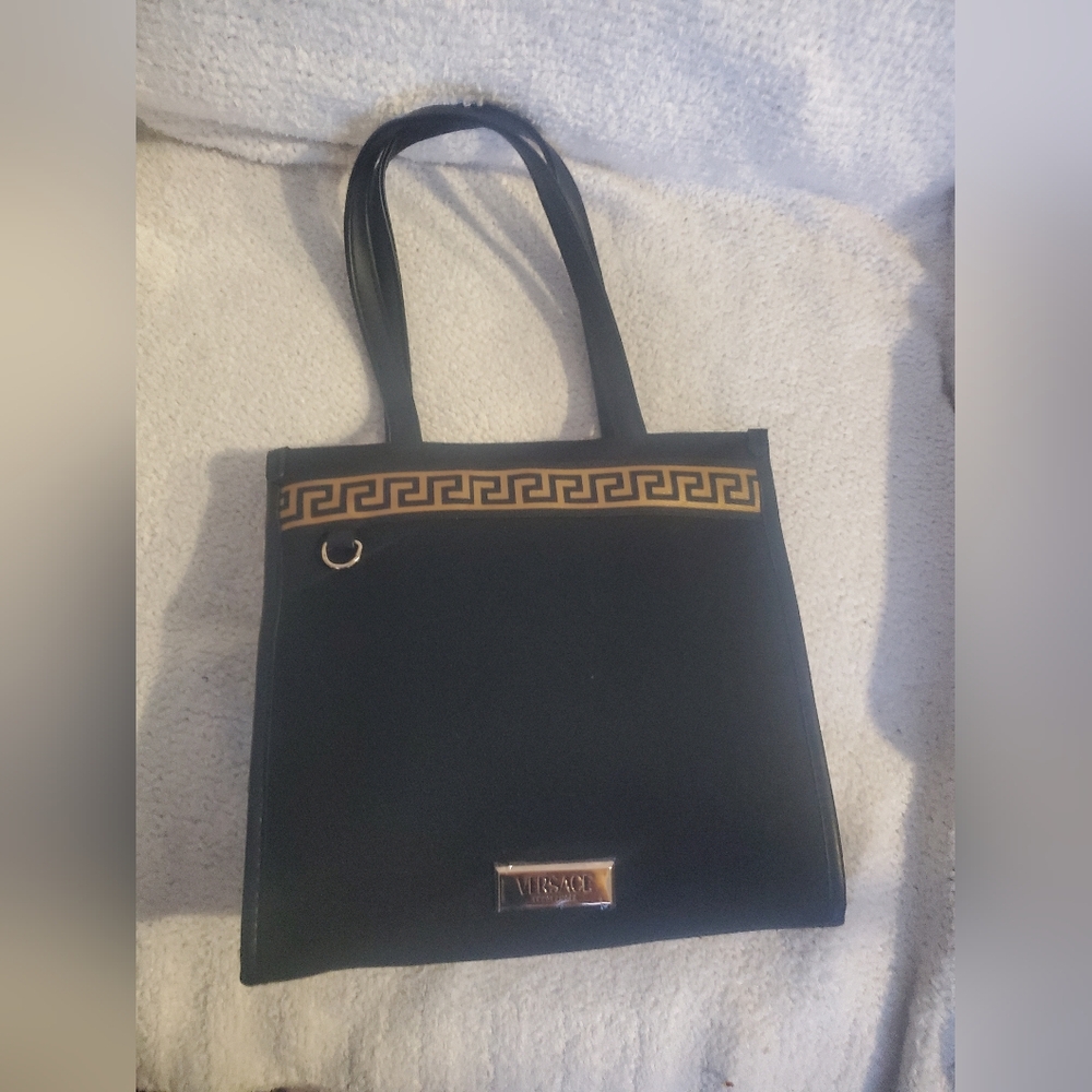 Versace Black & Gold Women's Small Tote Bag NWT